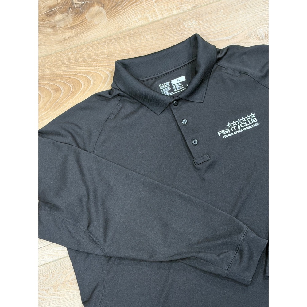 5.11 Tactical Mens XL Black Fight Club Long Sleeve Performance Polo 72049